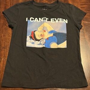 Black Graphic Kids Snow White T-Shirt